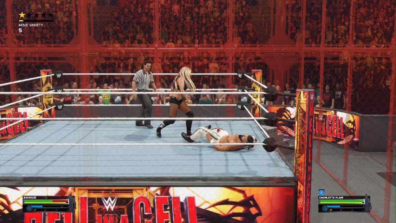 Husband vs Wife Hell in a Cell match. Andrade vs Charlotte Flair.