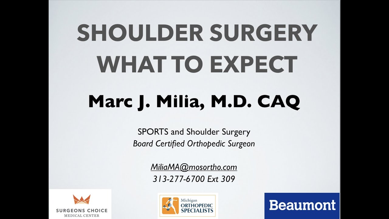 Dr. Marc Milia Shoulder Instructions Part 1  www.drmarcmilia.com