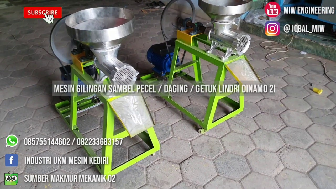 Mesin Gilingan Sambel Pecel Daging Getuk Dinamo Listrik