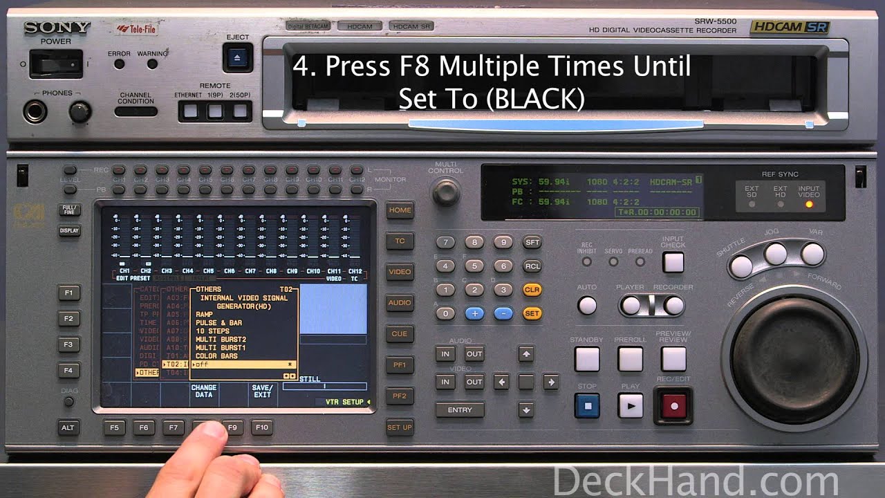 How to Set Video Black on Sony SRW-5500