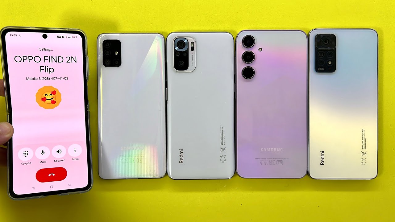 OPPO Find N2 Flip calling Samsung Galaxy A55 & A51 Vs Xiaomi Redmi Note11Pro & Note10S Incoming Call