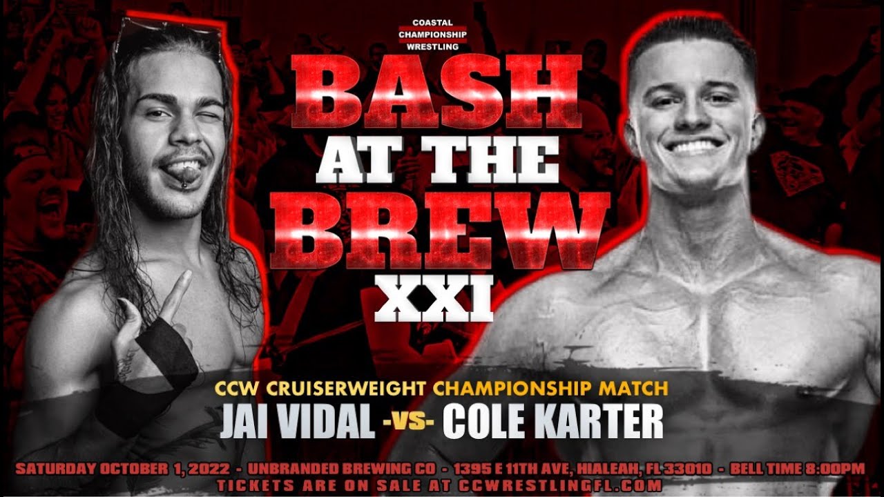 Jai Vidal vs. Cole Karter, CCW Cruiserweight Title,  Bash 21, Hialeah, FL 10. 01.22 (Full Match)