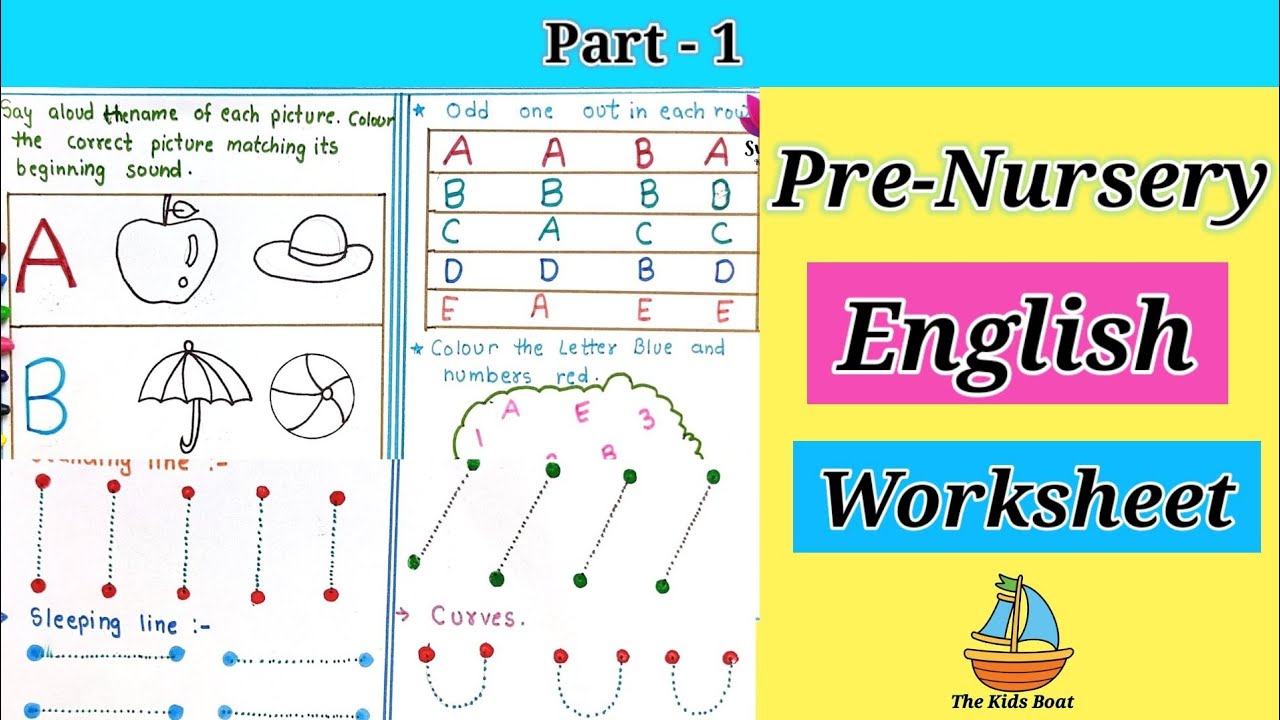 Pre-Nursery English Worksheet || Playgroup Worksheet