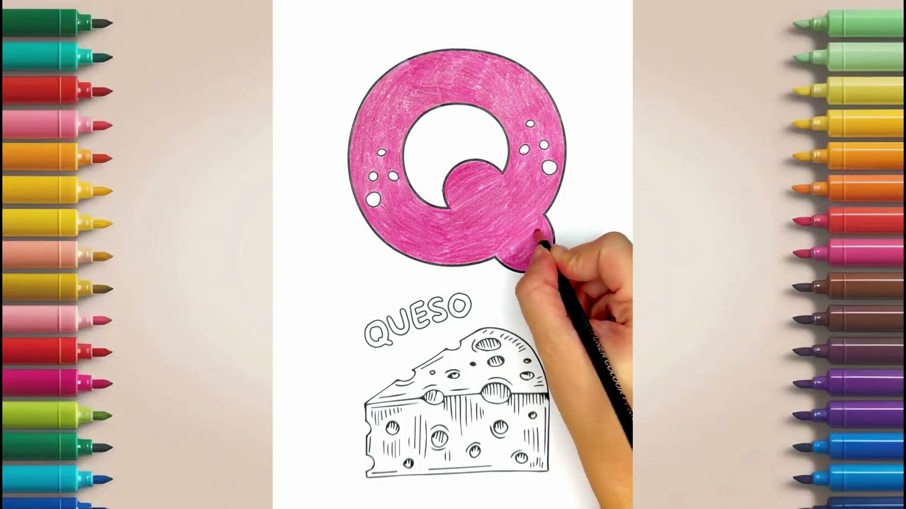 Coloreamos la letra Q – dibujos divertidos para niños