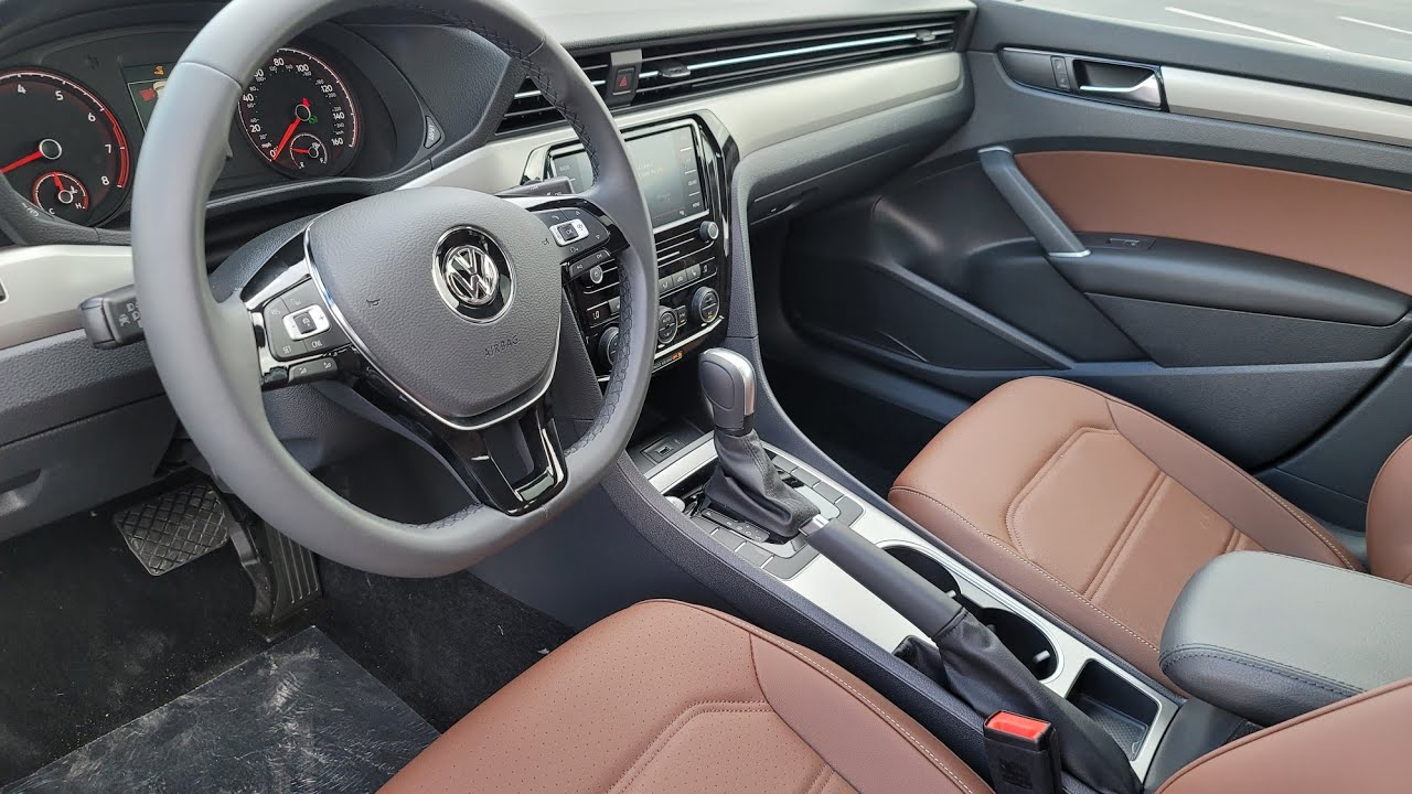 2022 VW Passat in Platinum Gray Metallic w/Mauro Brown leatherette interior