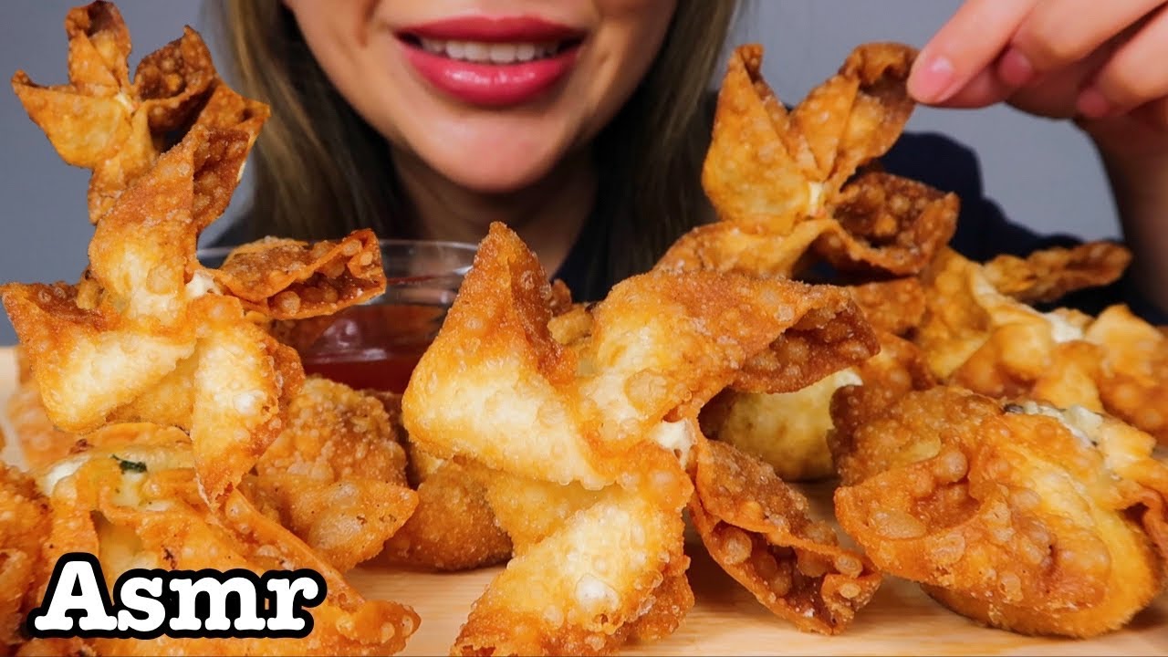 ASMR CRAB RANGOON MUKBANG EATING SOUNDS