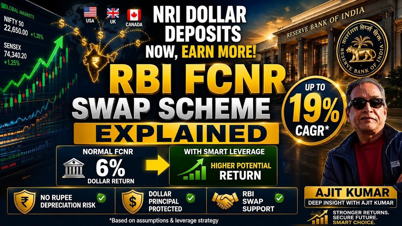 How NRIs Can Get Equity-Like Returns from Safe Deposits? | FCNR(B)RBI Swap Explained#fcnrb #NRI #RBI