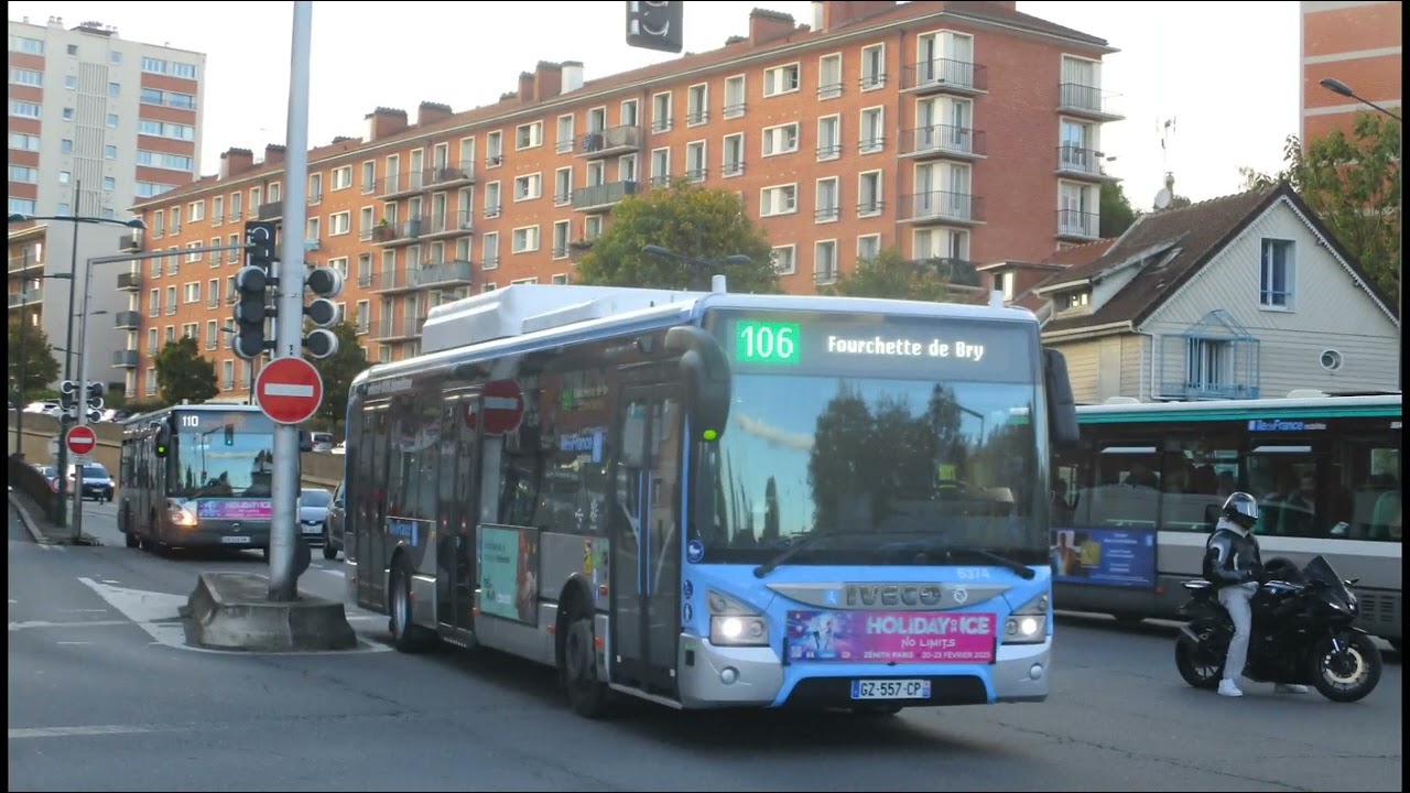 Bus 106 RATP URBANWAY 12 GNC C9 N*6374 (KICKDOWN)