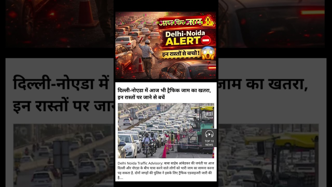 🚨 Delhi-Noida Traffic Alert! इन रास्तों पर मत जाना 😳 #news #breakingnews