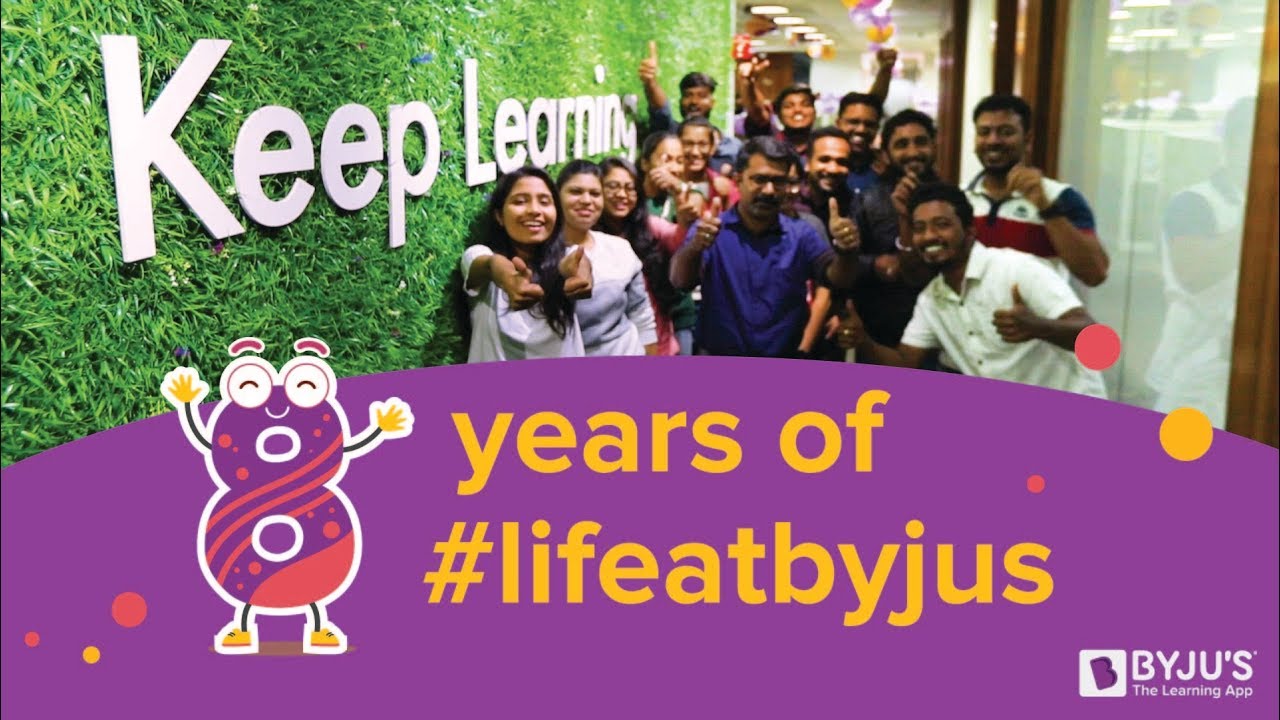 Celebrating 8 years of creating an unmatched Love for Learning #byjusturns8