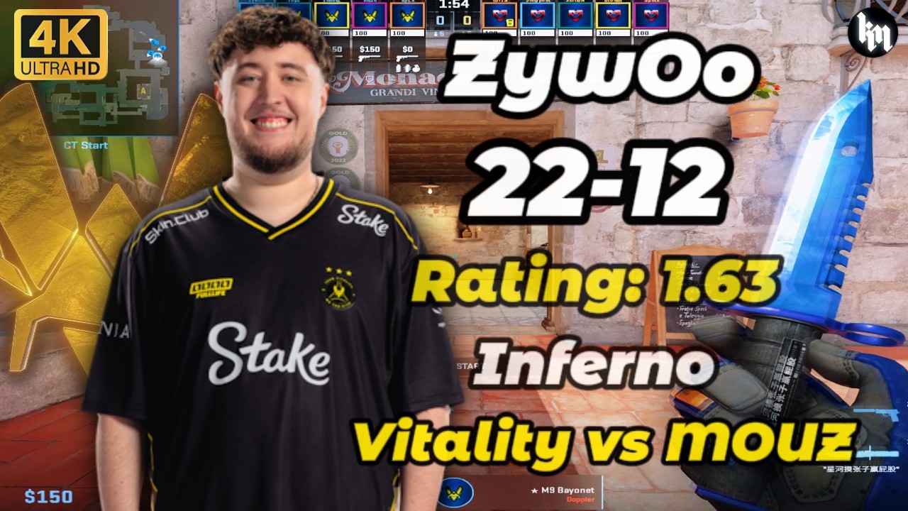 ZywOo (22-12) Vitality vs MOUZ (Inferno) | PGL Cluj-Napoca 2026 #cs2 #vitality  #zywoo