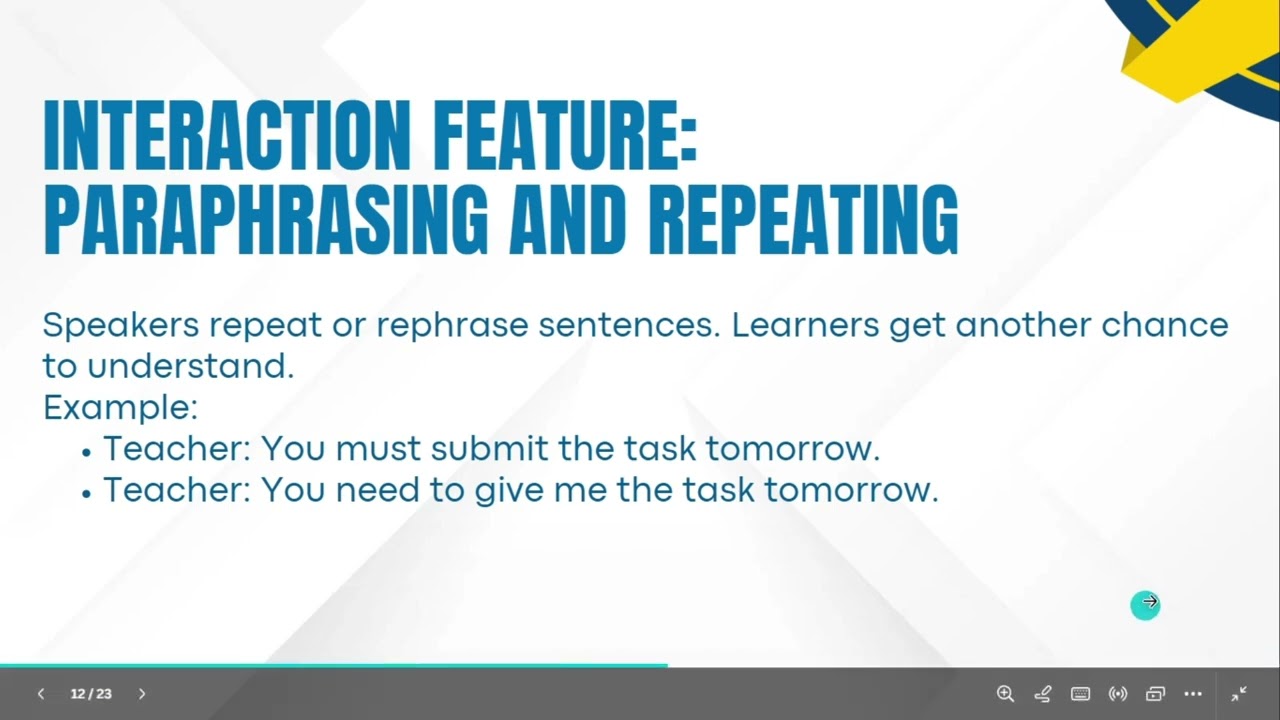 Input, Interaction, and Feedback in Second Language Acquisition
