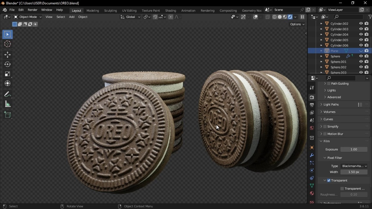 Make an OREO Biscuit in Blender 3D | How to Make an OREO Biscuit in Blender