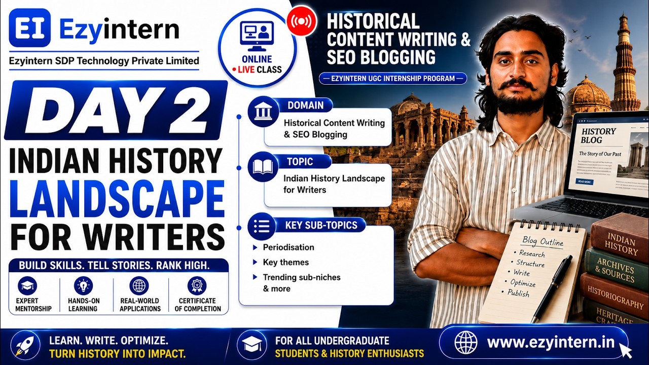 Day 2: Indian History Landscape for Writers | EzyIntern UGC Internship Program