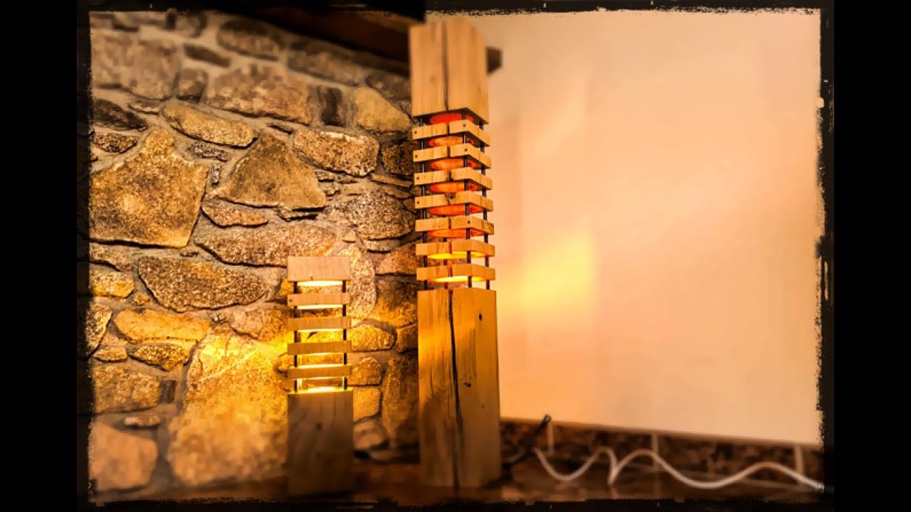 TUTO: fabrication lampe poutre  en bois et fer