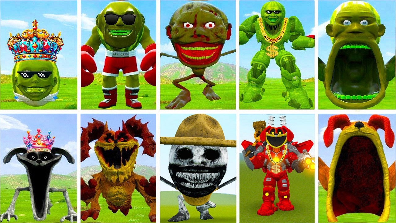 I DISCOVERED NEW EVOLUTIONS OF LINGANG MELON FAMILY VS MONSTER KING POPPY DOGDAY'S IN GARRY'S MOD !