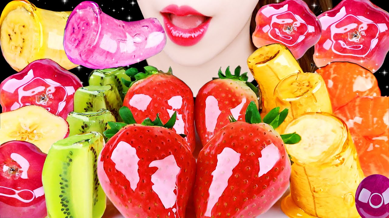 ASMR TANGHULU *BANANA , KING'S BERRY STRAWBERRY, STAR APPLE *RECIPE FRUIT EATING SOUNDS MUKBANG 탕후루