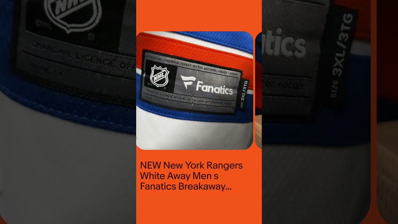 NEW New York Rangers White Away Men's Fanatics Breakaway Jersey - 3XL