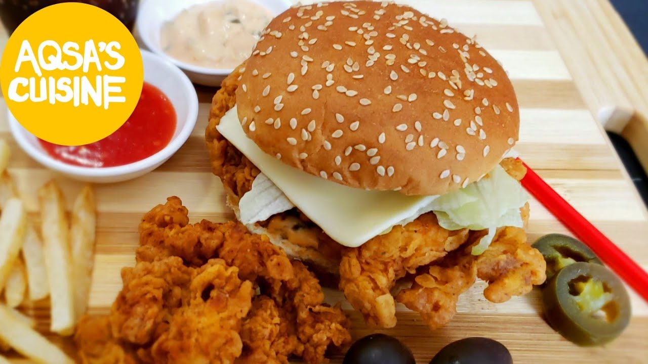 ZINGER BURGER RECIPE || ORIGINAL KFC || by Aqsa's Cuisine