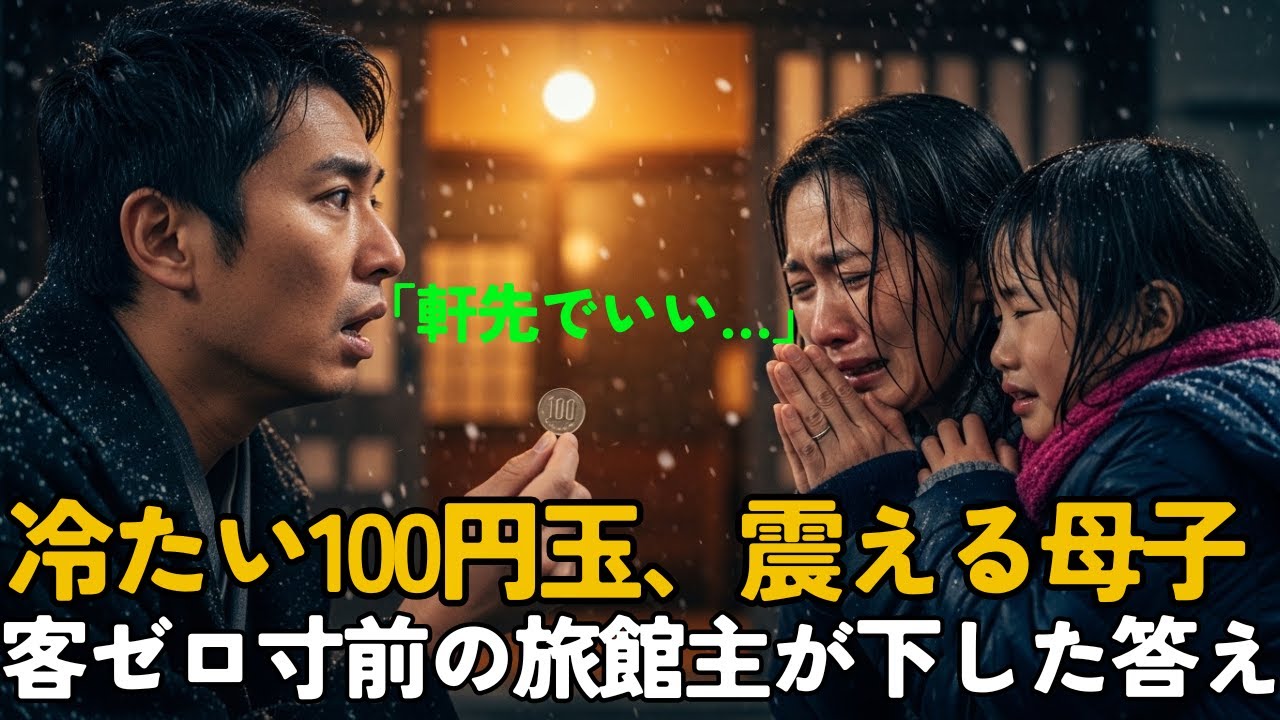 吹雪の夜、凍てつく地面に額を打ちつけ「軒先で構いません…娘だけでも」握られたのは冷たい100円玉ひとつ→客が消えた箱根山奥の月影荘、41歳主人の決断…3ヶ月後に奇跡【感動する話】