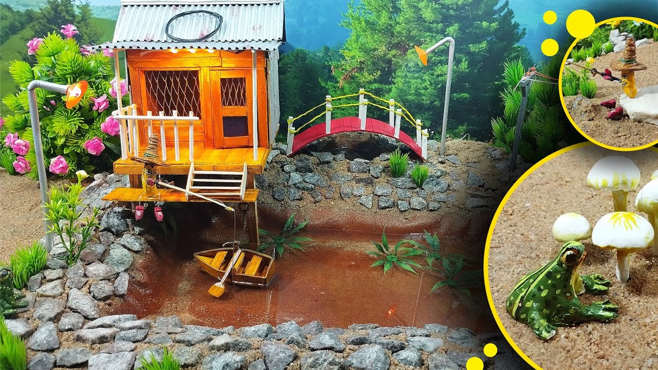 Diy Mini Pond Making for Fishing Science Project I Mini Tractor