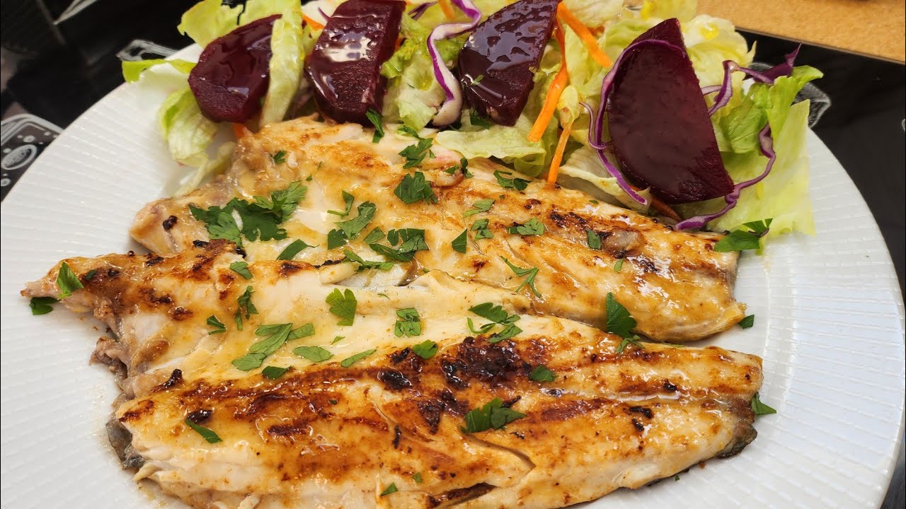 Prepara esta deliciosa y jugosa lubina  a la plancha con miel y mostaza