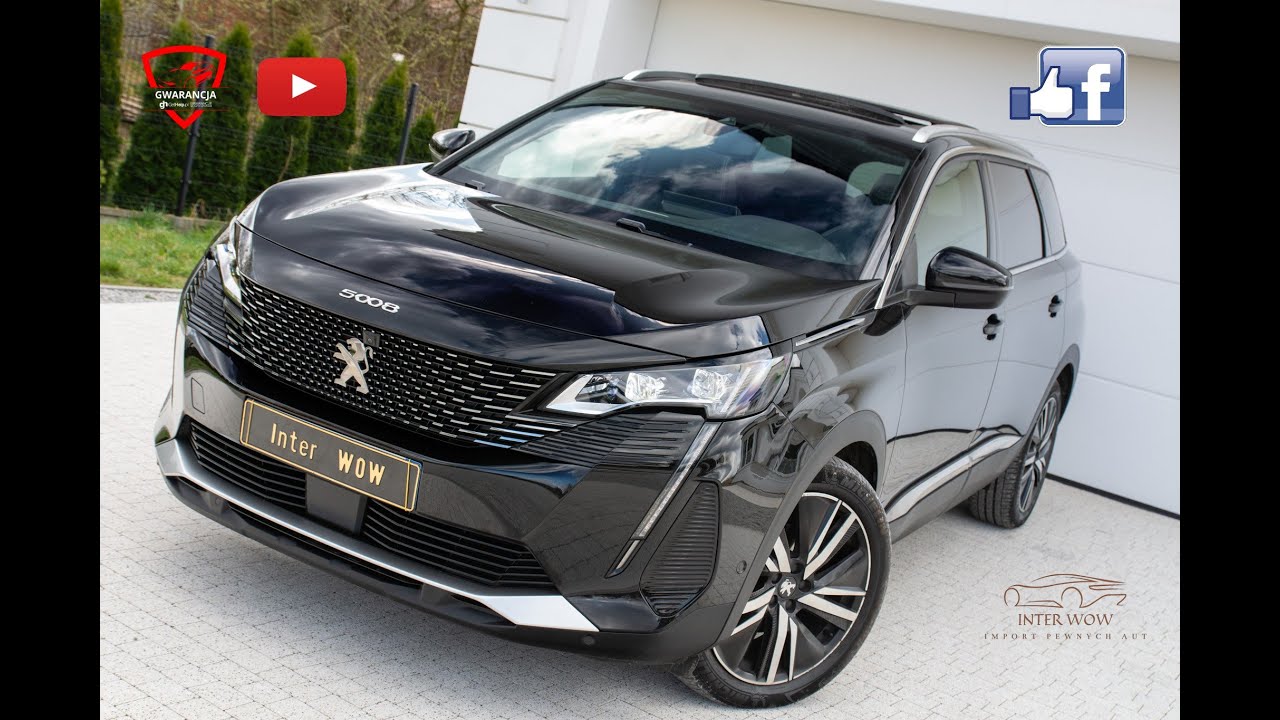 Peugeot 5008 2.0 180KM #GT#Czarna Podsufitk#Alcantara MASAŻ +Rolety +FOCAL 2021 LIFT