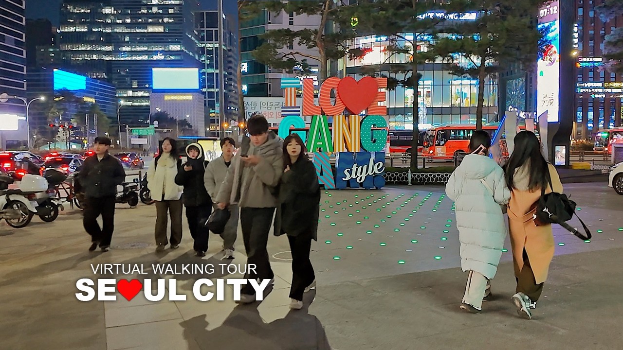 [Full Version] Seoul Evening Walk, Gangnam Teheran-ro, Gangnam Station, South Korea, Travel, 4K