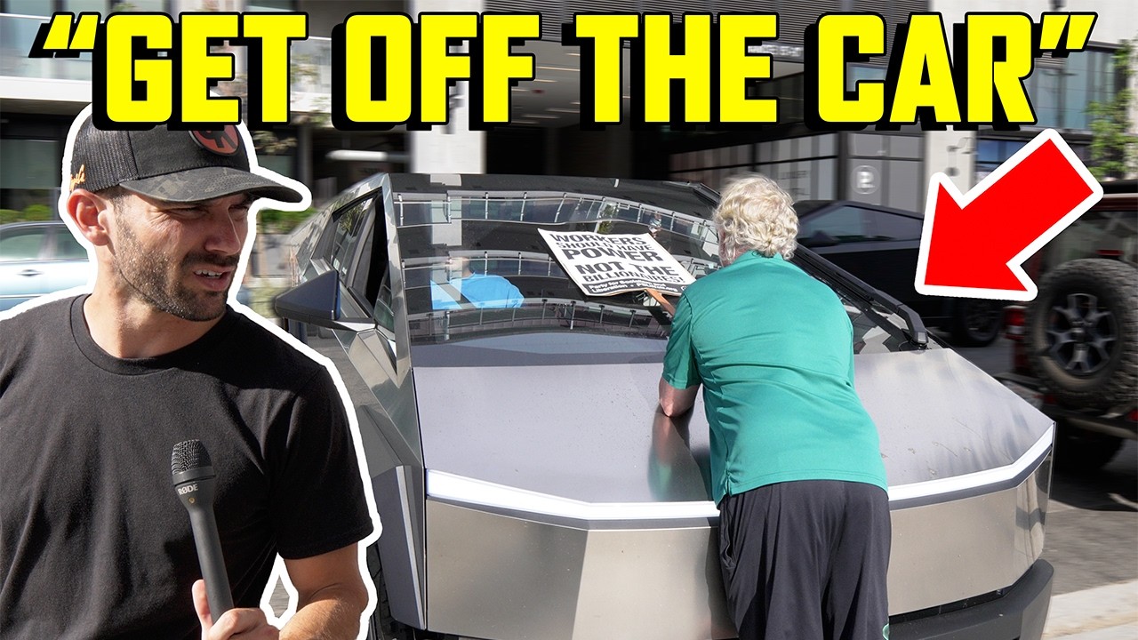 Confronting Unhinged Protesters At Musk's Tesla Diner + Food Review!