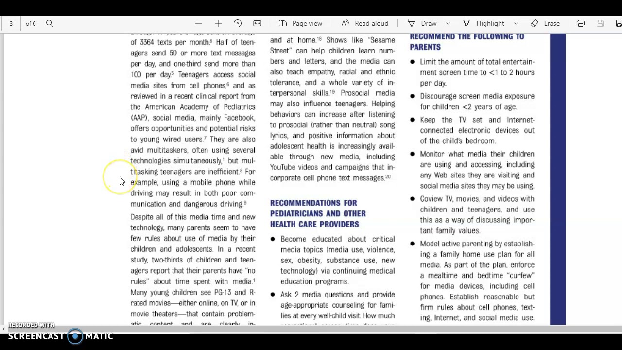 AAP Policy Statement Reading