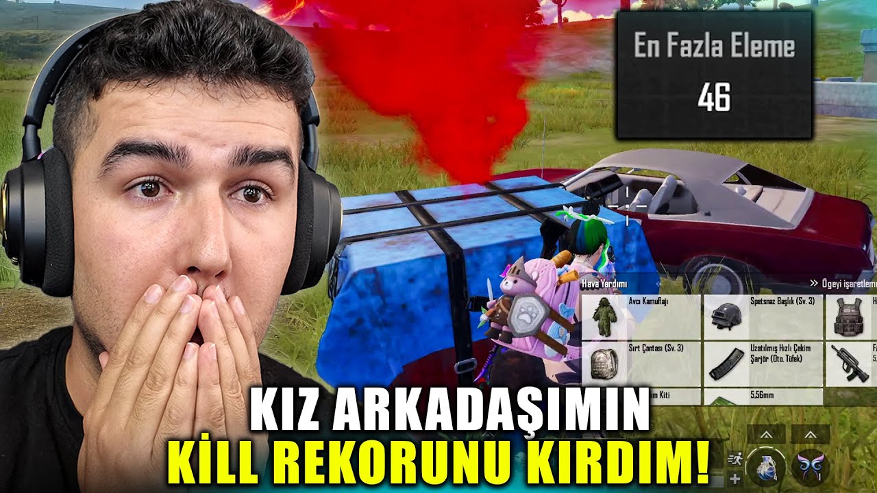 KIZ ARKADAŞIMIN HESABINA GİZLİCE GİRİP KİLL REKORU KIRDIM! PUBG MOBILE