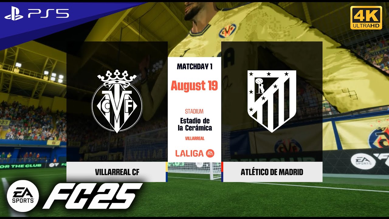 Villarreal CF vs Atletico De Madrid - Laliga 25/26 | EA FC 25 - Full Gameplay PS5 [4K60]