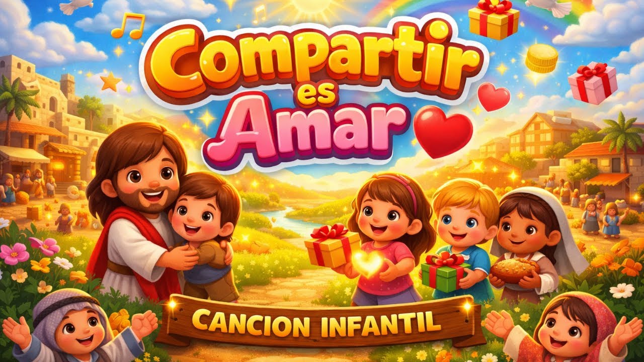 COMPARTIR ES AMAR ❤️ | Canción Infantil Cristiana 🎵 | Valores Bíblicos Para Niños