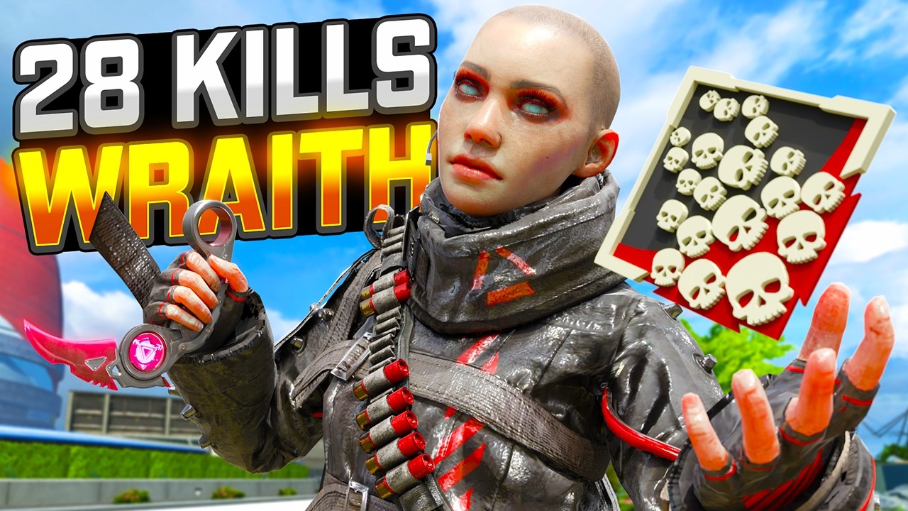 INSANE Wraith 28 KILLS and 5,500 Damage Apex Legends