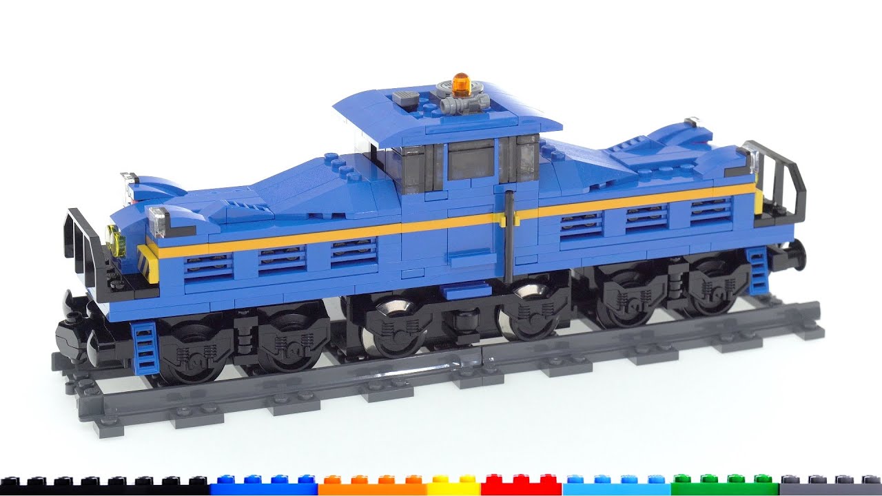 Custom LEGO train locomotive MOC -- symmetrical road switcher