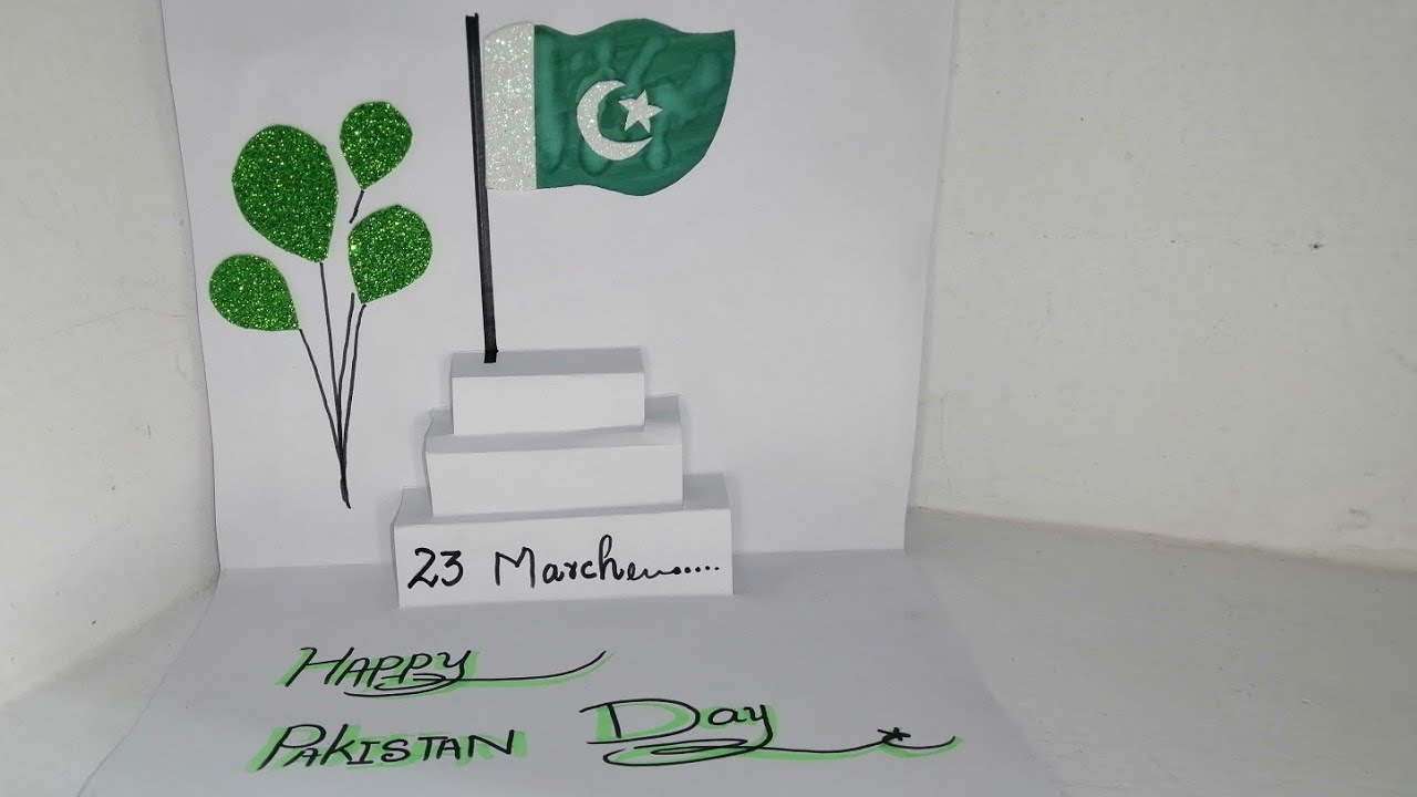23 March |pakistan Day pop up card idea|pakistan day craft
