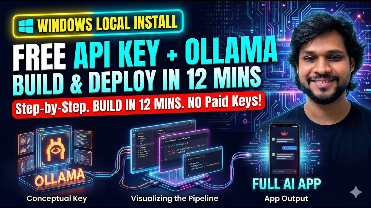 Free LLM API + Ollama Tutorial | Build & Deploy AI App in 12 minutes ( FULL TUTURIAL)