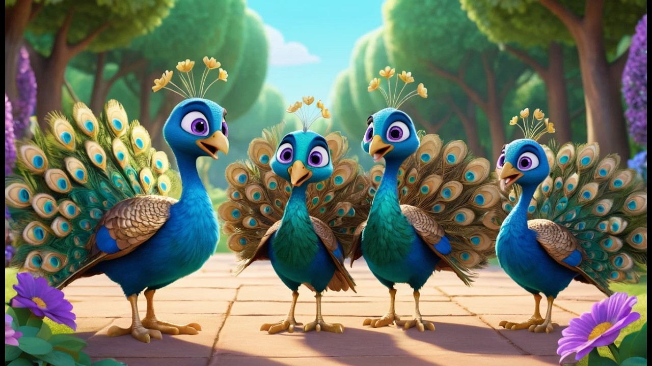 Five Little Peacocks Dance Dance Dance! | Colors & Counting Song for Kids