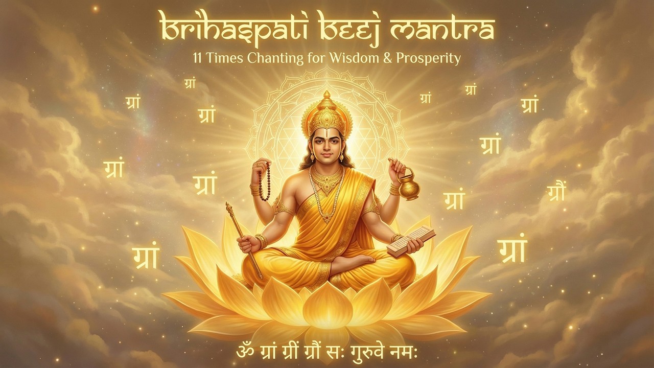Brihaspati Beej Mantra 11 Times | Jupiter Remedy for Career & Marriage | गुरु मंत्र I करियर, विवाह I
