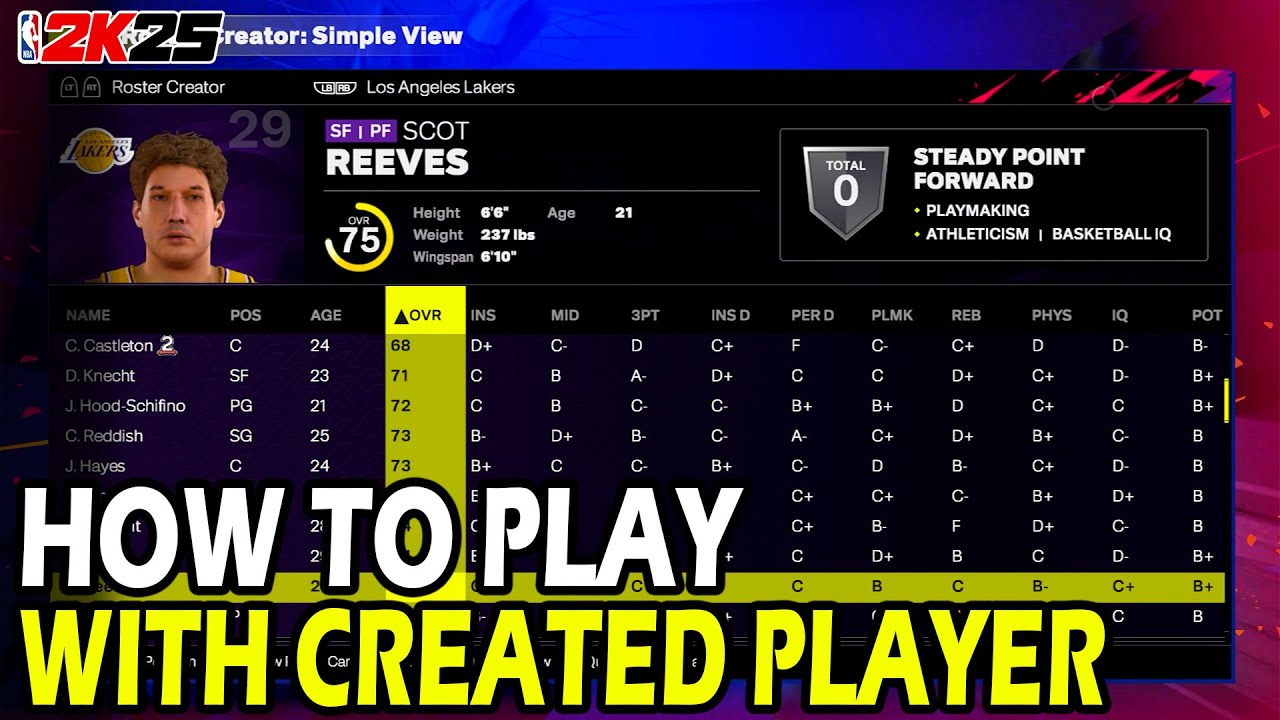 How to Play with Created Player in NBA 2k25