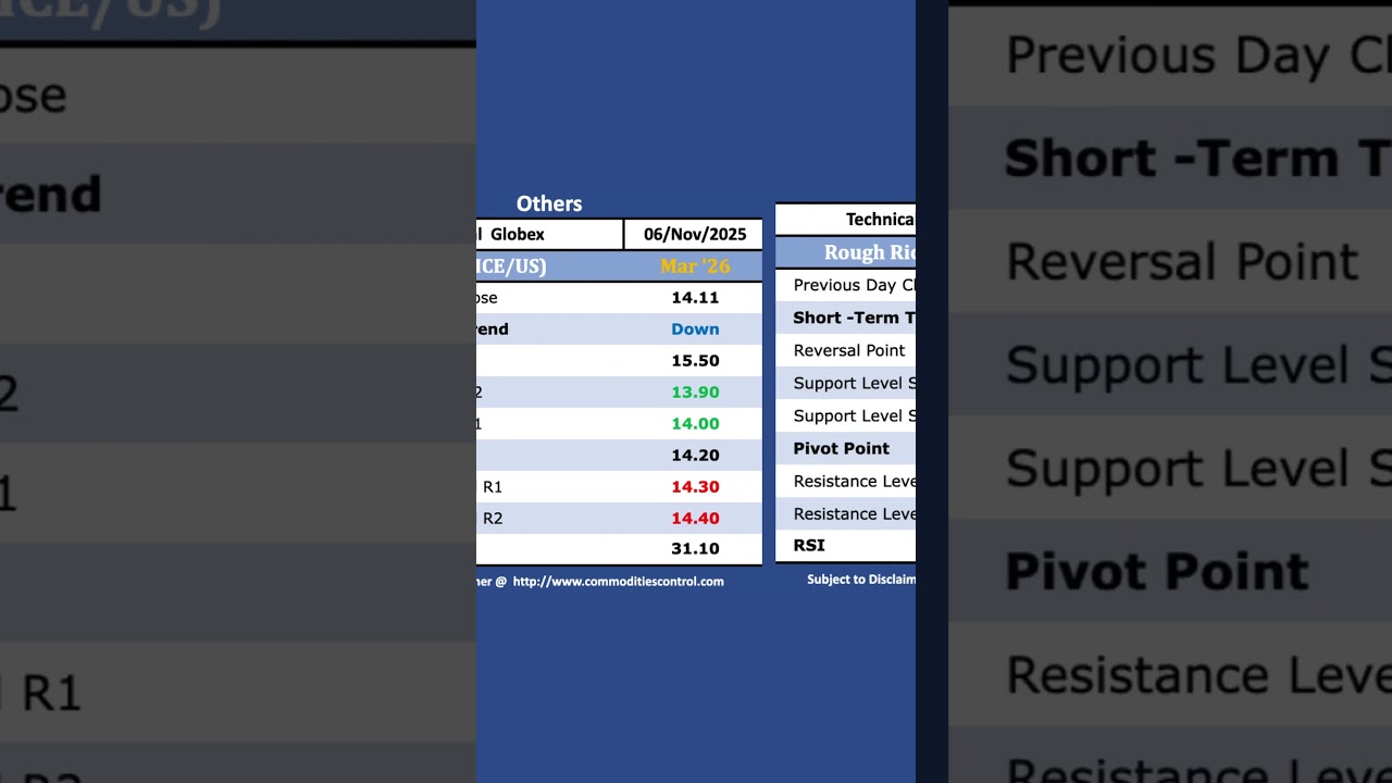 GLOBEX Technical Levels - Grains for 6.11.25 #corn #wheat #sugar #commodities #commoditymarket