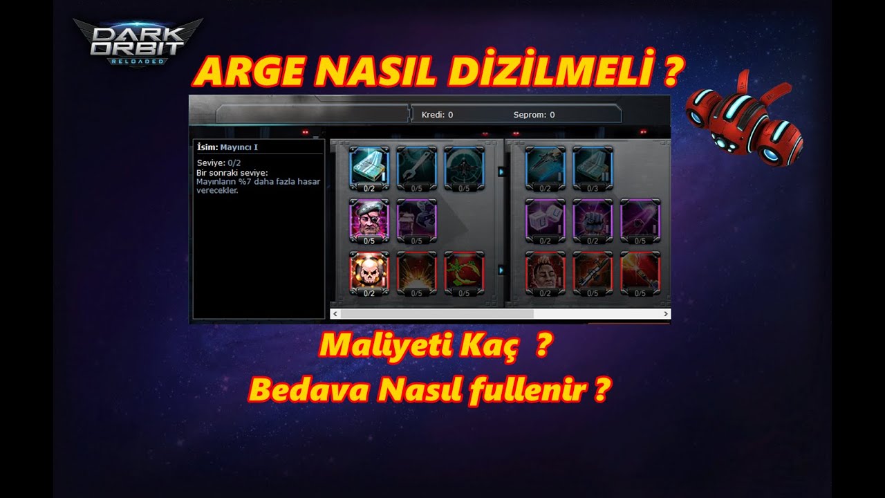 DARKORBİT ARGE NASIL DİZİLMELİ ? MALİYET KAÇ ? BEDAVA NASIL FULLENİR ?