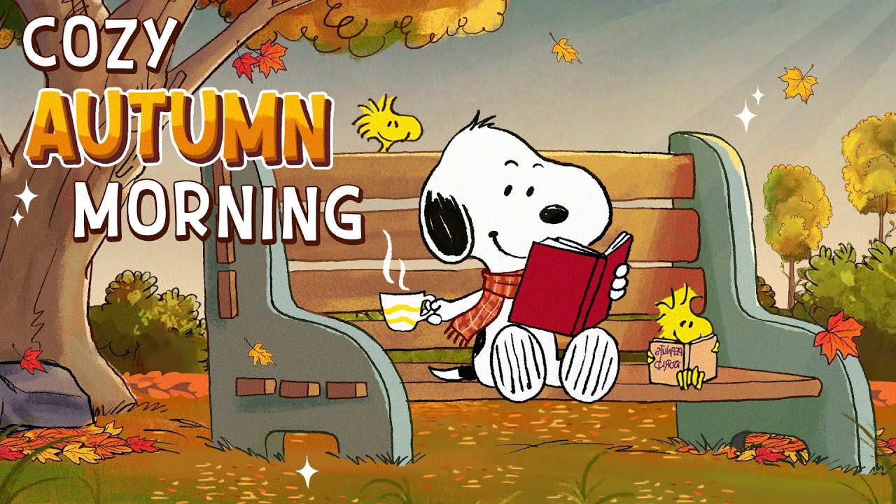 Cozy Autumn Morning Vibes with Snoopy Jazz 🧡📕 | Peaceful Fall Ambience & Coffee Time