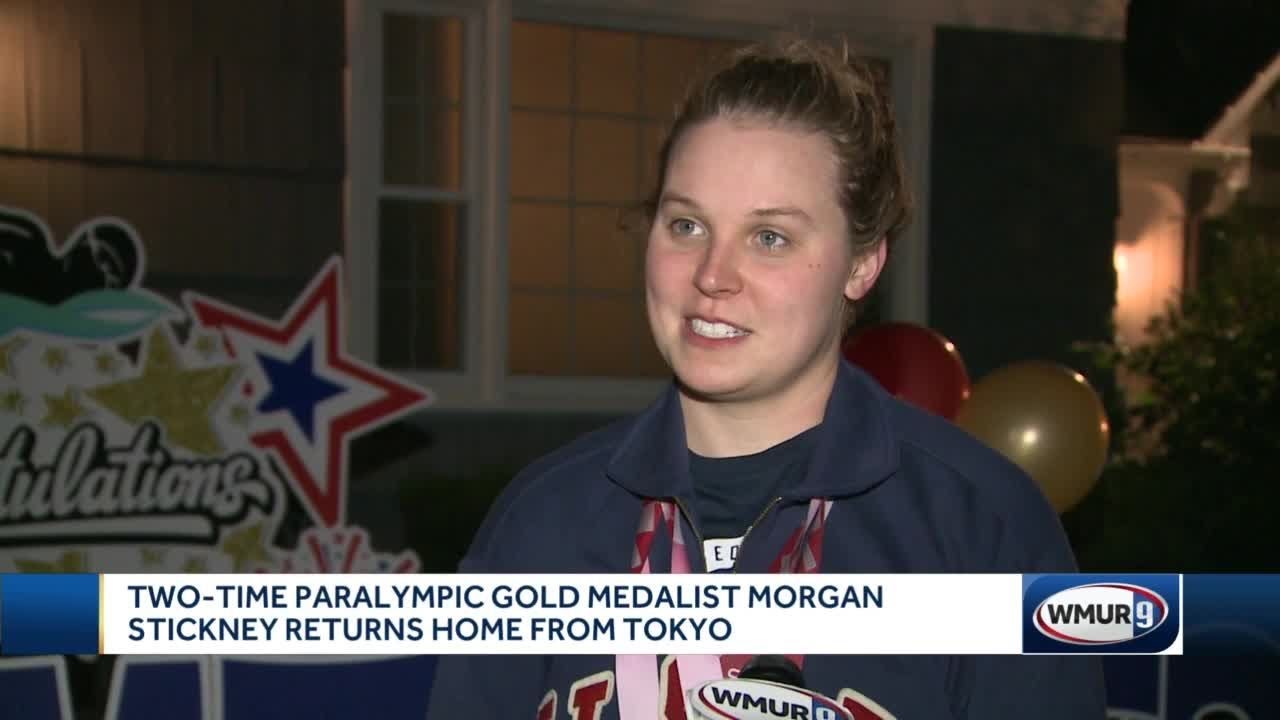 Two-time Paralympic gold medalist Morgan Stickney returns home