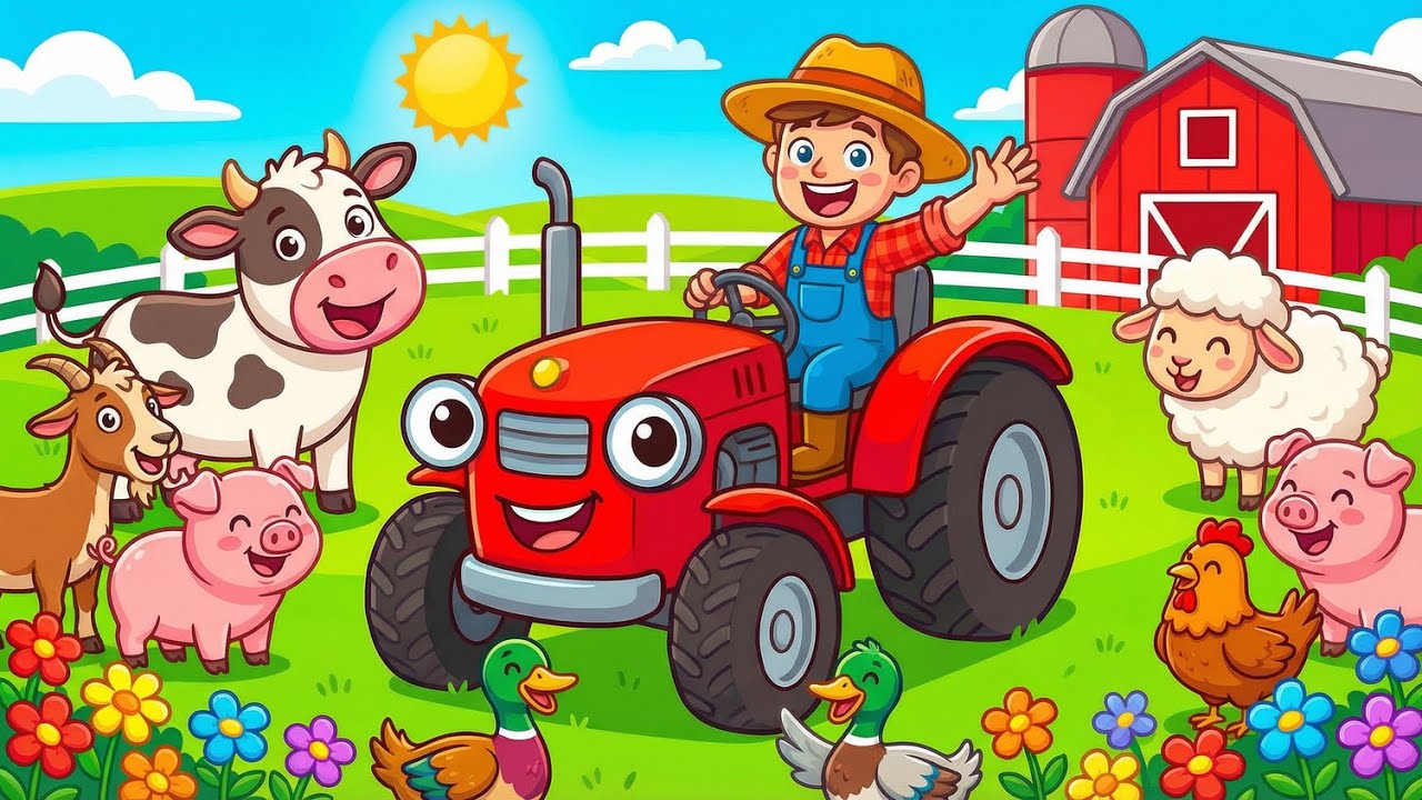 Der Rote Traktor Song 🚜 | Das Bauernhof-Lied für Kinder 🐄 | Kinderlieder Deutsch