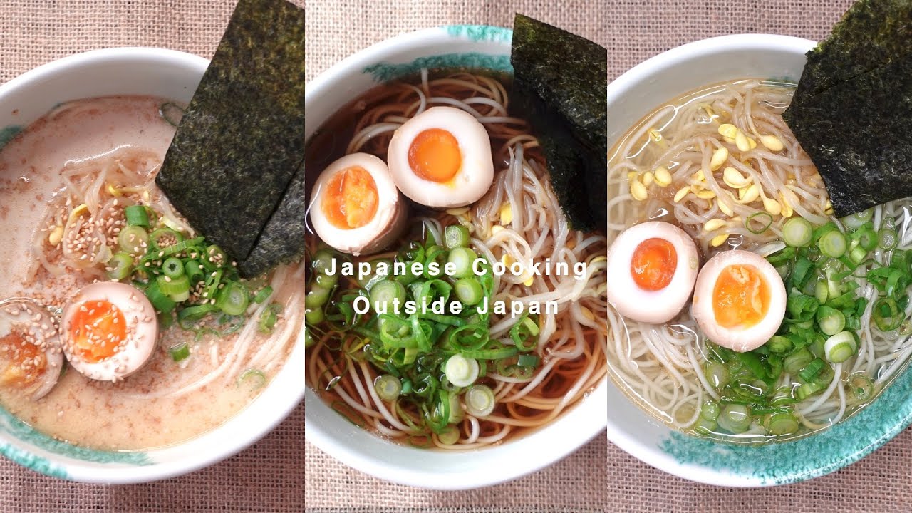 3 Easy Ramen Soup Recipes 🍜  + Japanese seasoned eggs