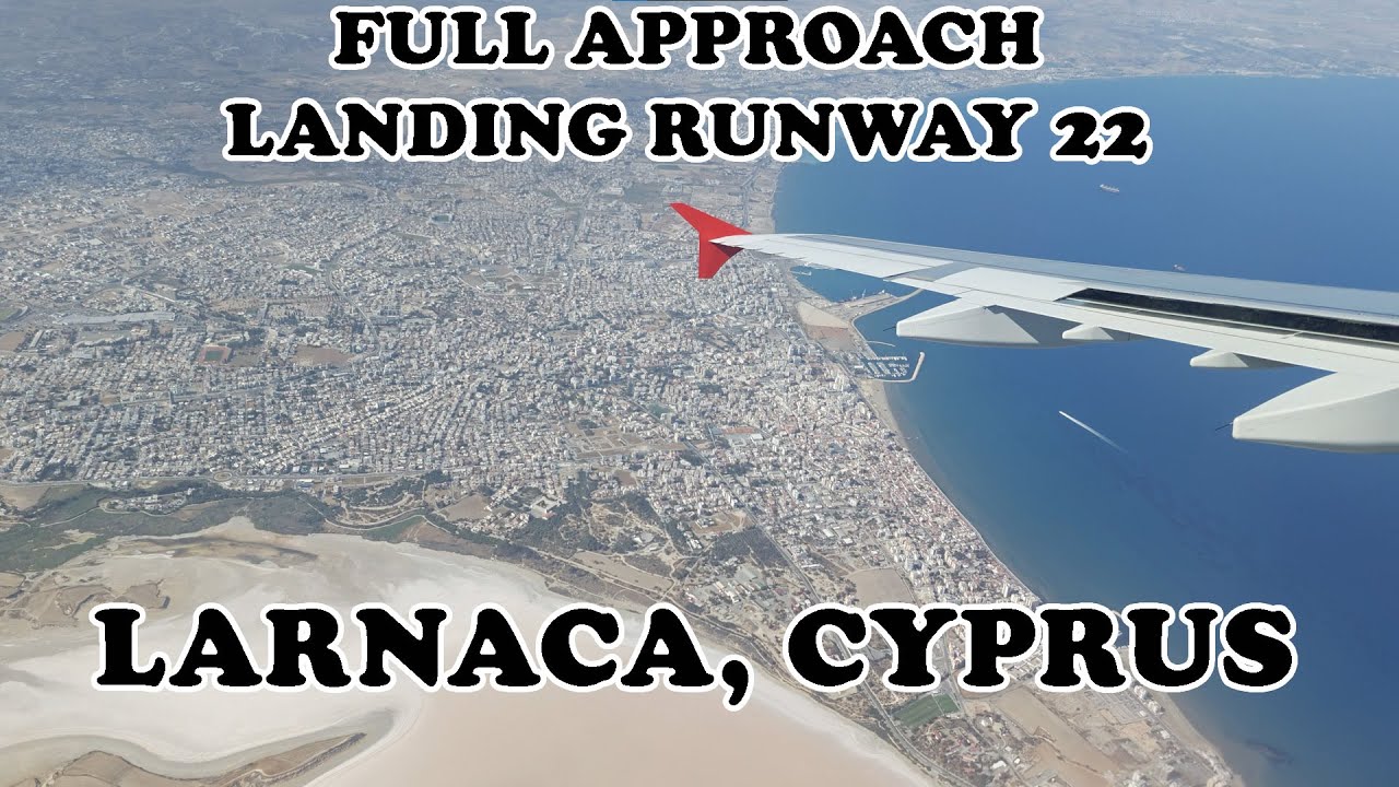 Landing in Larnaca, Cyprus  - Airbus A321 Austrian Airlines
