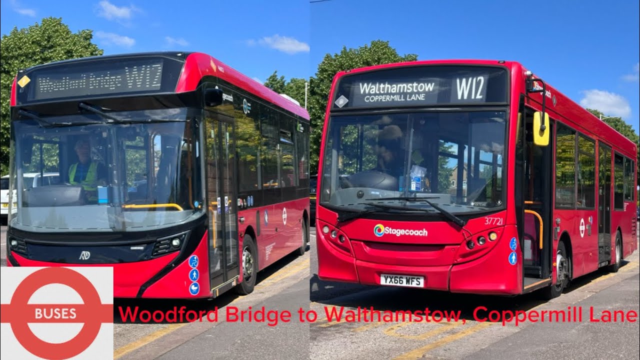 Full Route Visual-London Bus Route W12 Woodford Bridge to Walthamstow, CL (Stagecoach E100EV+200E6)