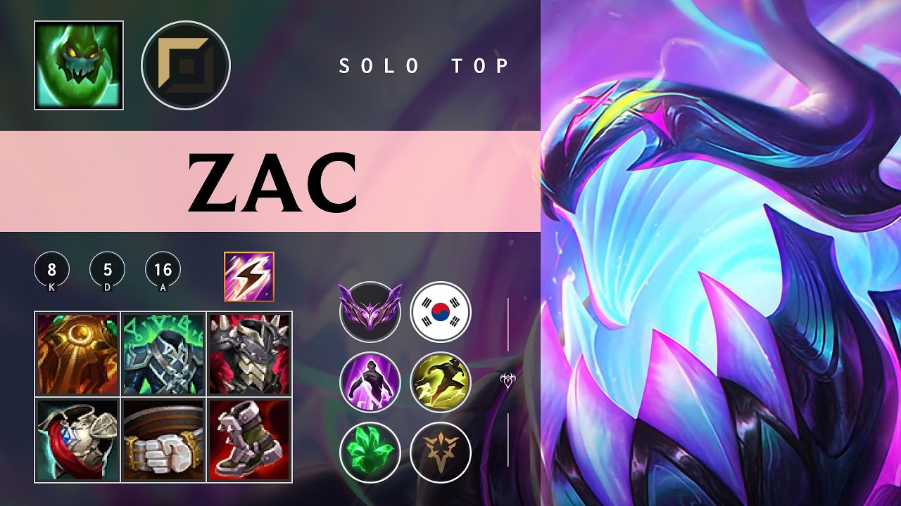 Zac Top vs Renekton - KR Master Patch 26.07
