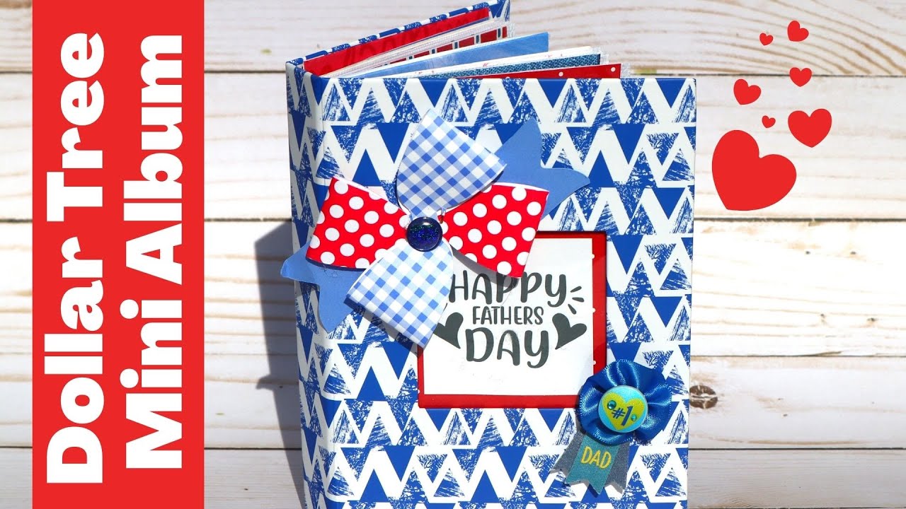 Easy Dollar Tree Mini Album- Great for Father's Day!